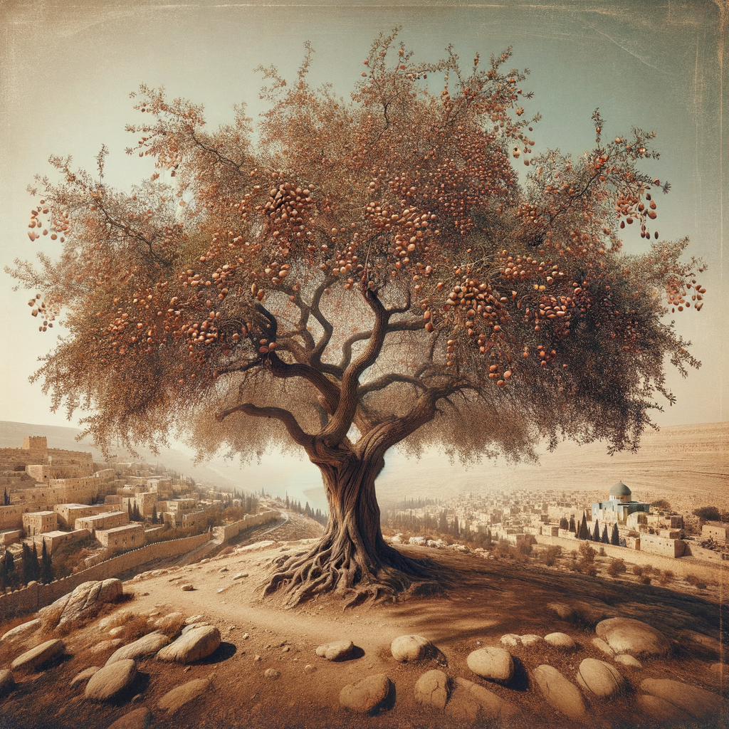 Almond Tree in Israel laden with ripe almonds, symbolizing its historical significance and cultural importance in Israel's almond tree history and tradition.